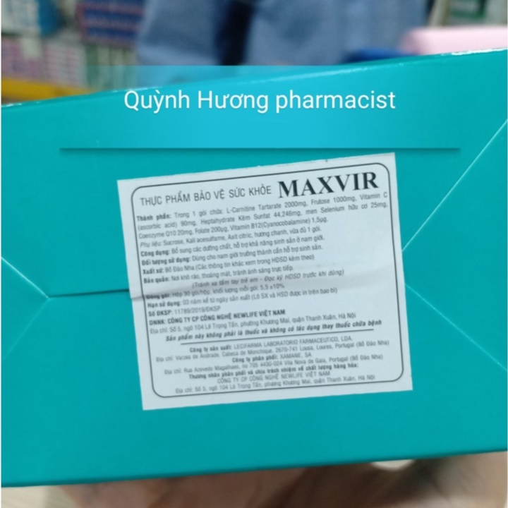 MAXVIR 30 gói tăng khả năng thụ thai,hỗ trợ sưc khỏe nam giới ( che tên sản phẩm nếu cần )