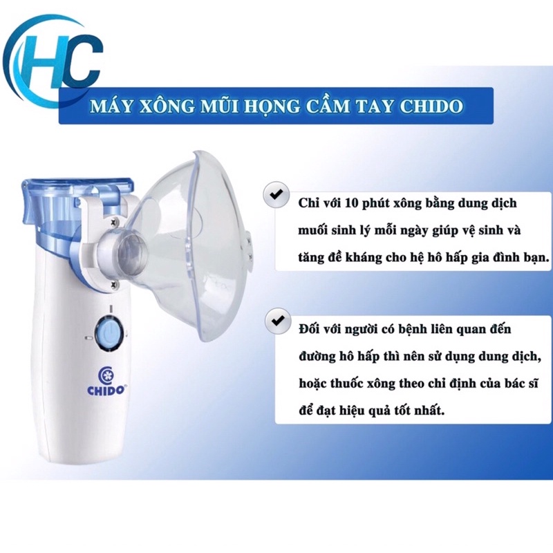 Máy xông mũi họng CHIDO, máy xông khí dung công nghệ Nhật Bản