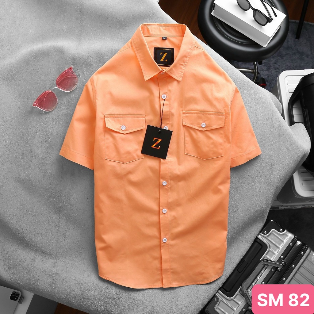 Áo sơ mi nam cao cấp chất liệu cotton đẹp màu đen họa tiết trơn dài ngắn kiểu dáng hàn quốc mới HAVADO09 nhiều mẫu đẹp