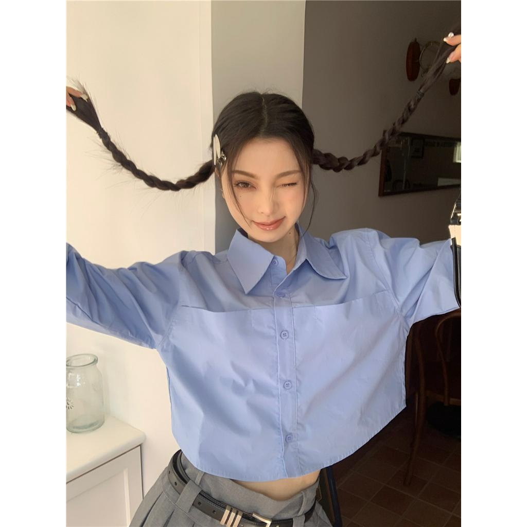 Áo Sơ Mi Ngắn Hở Eo Phong Cách Mới Dành Cho Nữ 61239