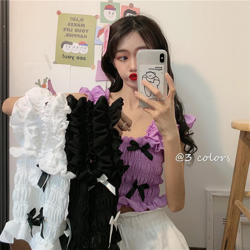 Áo Hai Dây Đính Nơ Thời Trang Nữ Tính