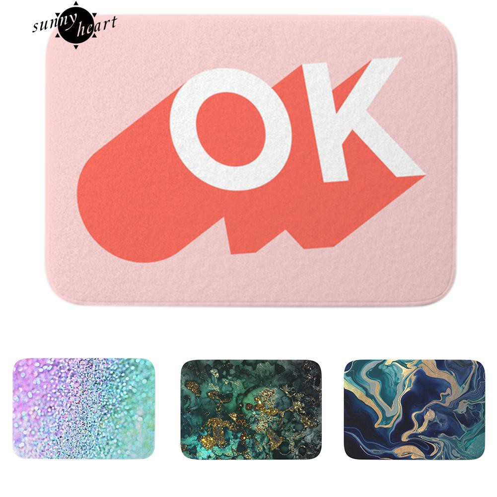 Thảm để cửa chống trượt họa tiết đá cẩm thạch/chữ hiện đại cho trang trí nhà