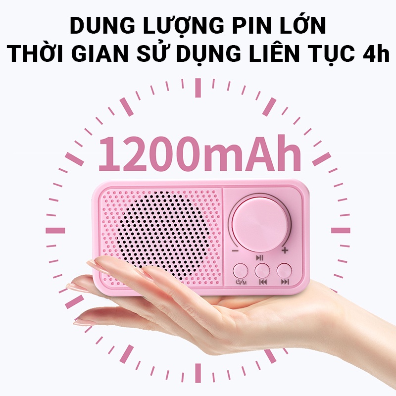 Loa bluetooth 5.2 âm bass mạnh mẽ Cát Thái T-19FM kích thước nhỏ gọn, công suất 5W, phong cách thiết kế cổ điển tinh tế