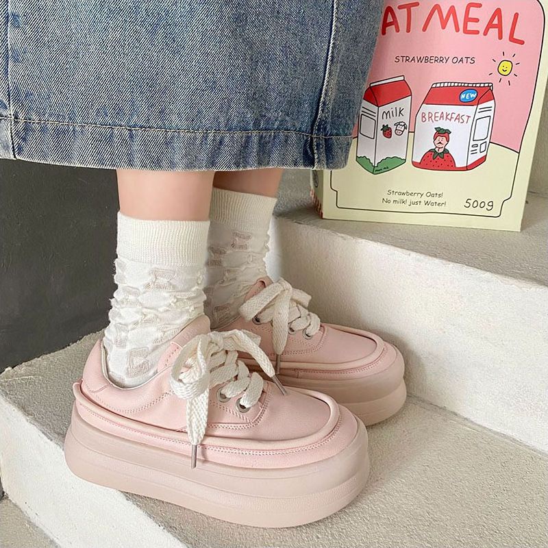 Giày Thể Thao Da Đế Dày Thời Trang Mùa Thu 2022 Cho Nữ