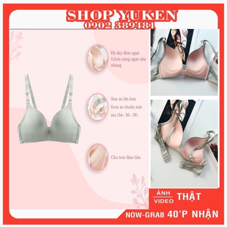 ♥️ SHOP UY TÍN ♥️ [Áo Lót Nữ] Áo Ngực Kẻ Caro Không Gọng Đệm Mỏng Áo Lót Mỏng A1020