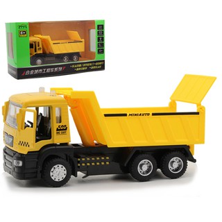 Xe ô tô tải mini đồ chơi trẻ em mô hình tỉ lệ 1:50 bằng hợp kim nhựa xe có đèn và âm thanh động cơ