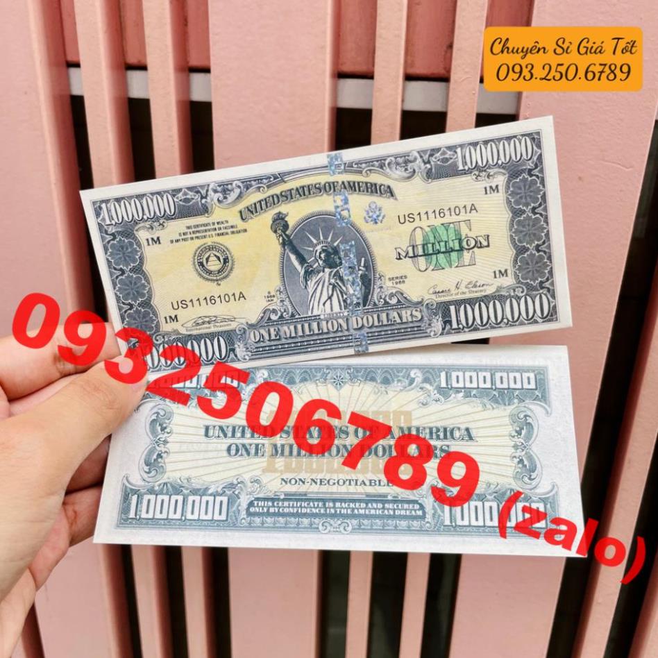 Combo 10 Tờ Triệu Đô Siêu Cấp Mỹ Có Bảo An Chống Giả, 1 Triệu Usd Kỉ Niệm Lưu Niệm
