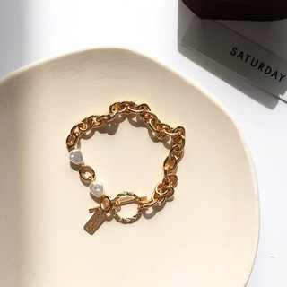 Vòng tay lắc tay xích vàng chốt ngang phong cách Hàn Quốc -MUSE