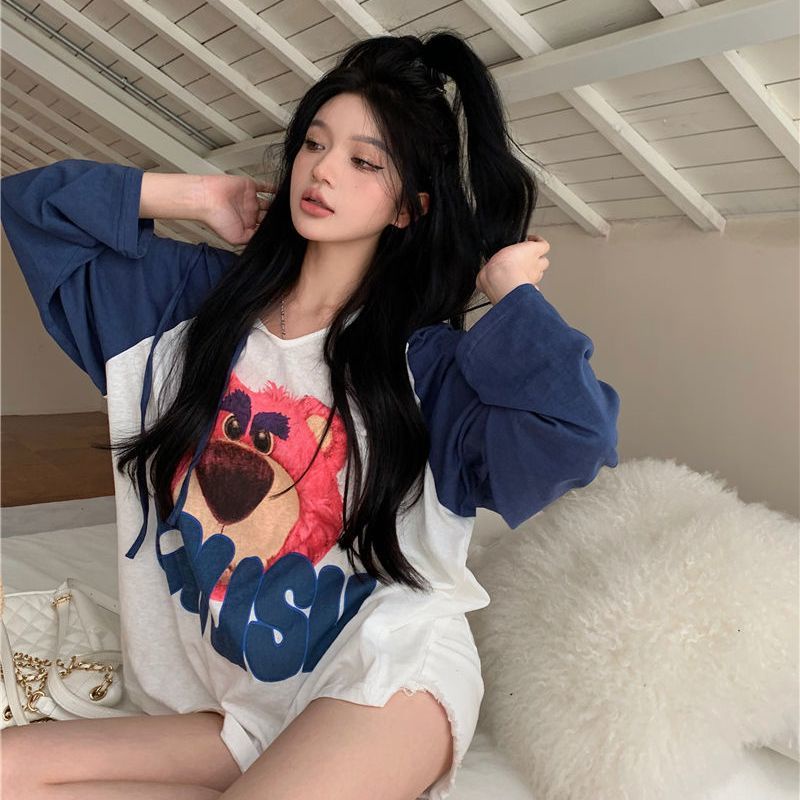 Áo Hoodie Dài Tay Chống Nắng Dáng Rộng In Họa Tiết Thời Trang Mùa Hè Cho Nữ