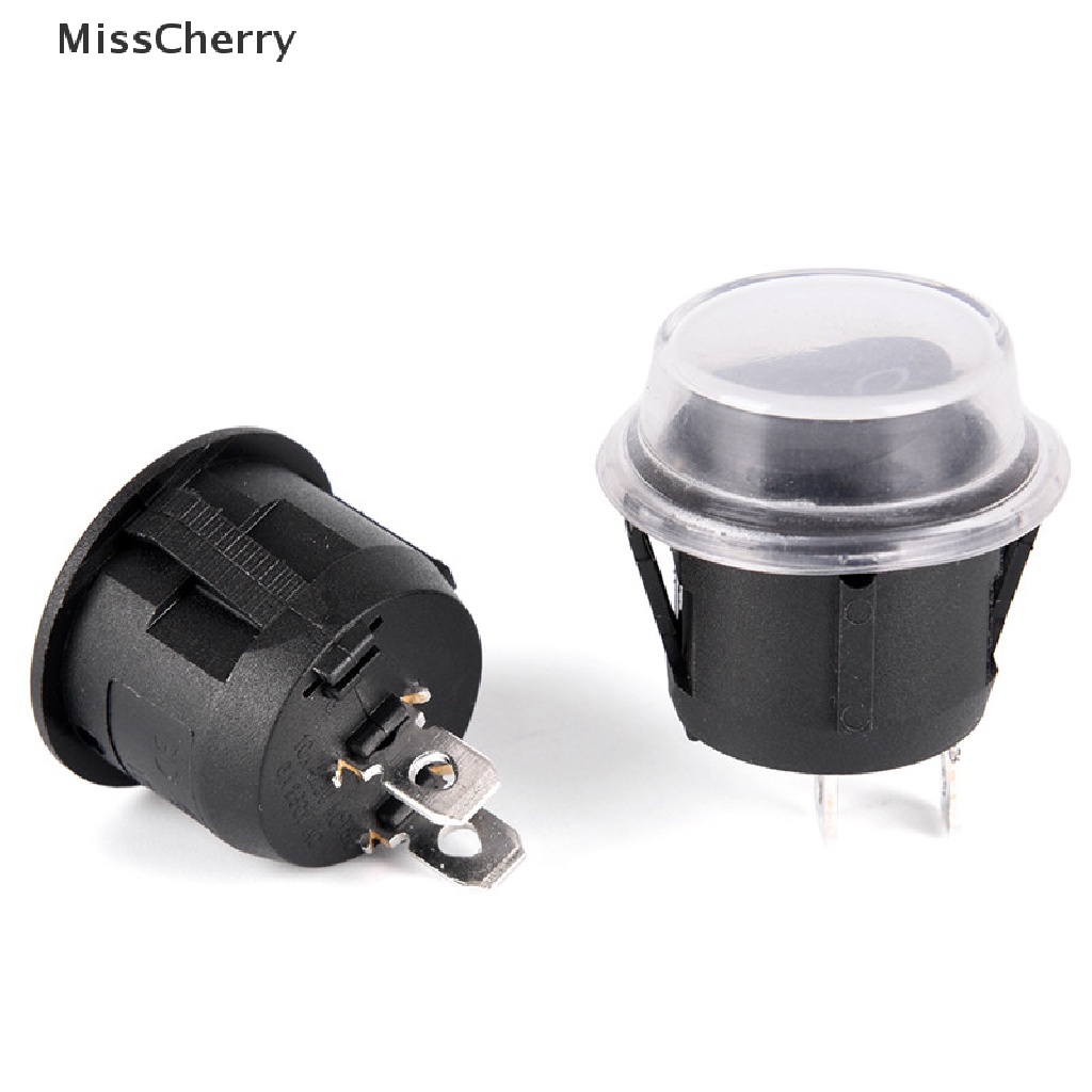 Công tắc đóng mở tự động 2-PIN ON-OFF SPST hình tròn + vỏ bọc chống thấm nước cho xe hơi