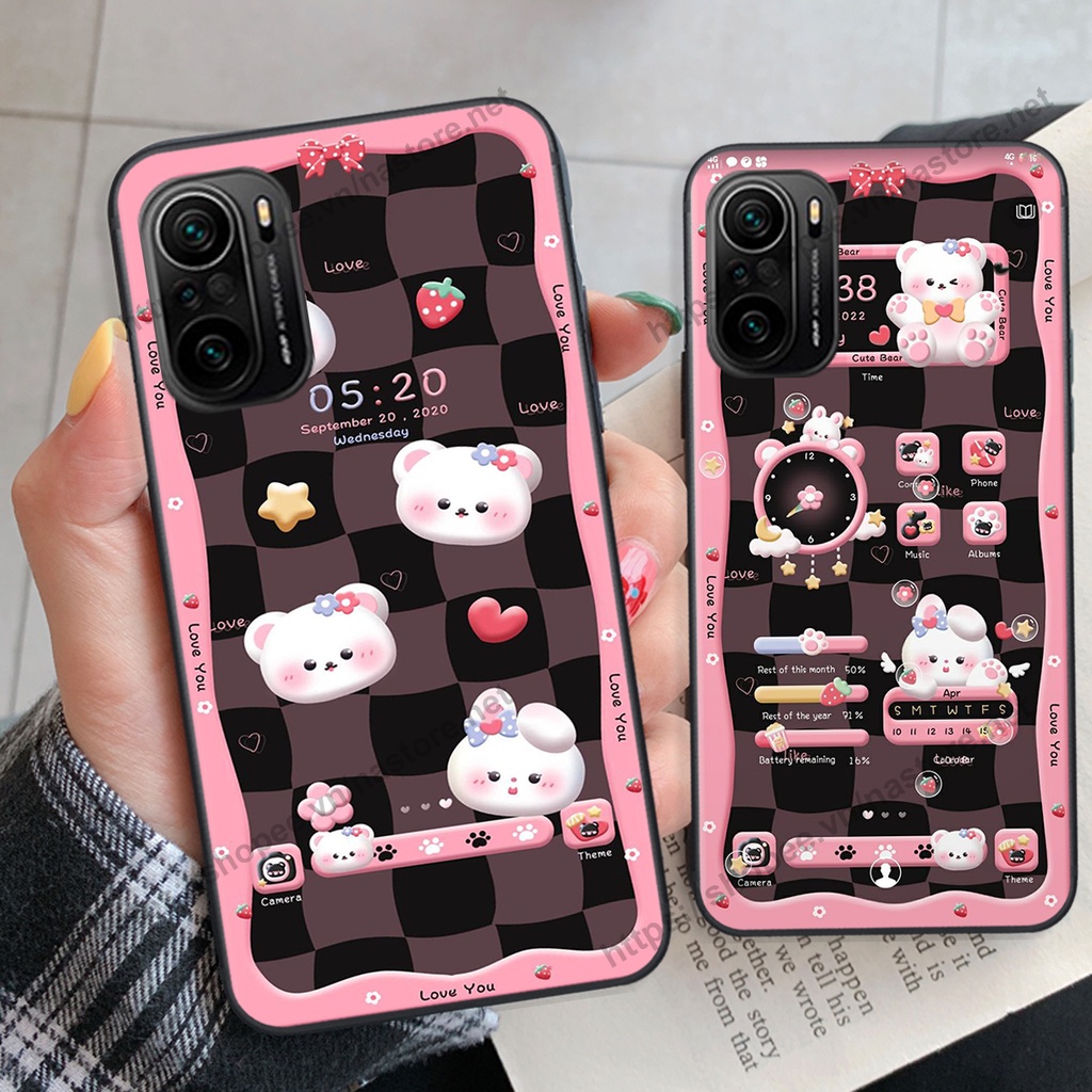 Ốp lưng Xiaomi Redmi K40 / K40 PRO / K40 GAMING / POCO F3 gấu, đồng hồ dễ thương cute giá rẻ