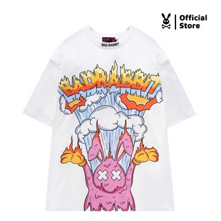 Áo Thun Unisex Bad Rabbit Burn Trắng 100% Cotton - Local Brand Chính Hãng