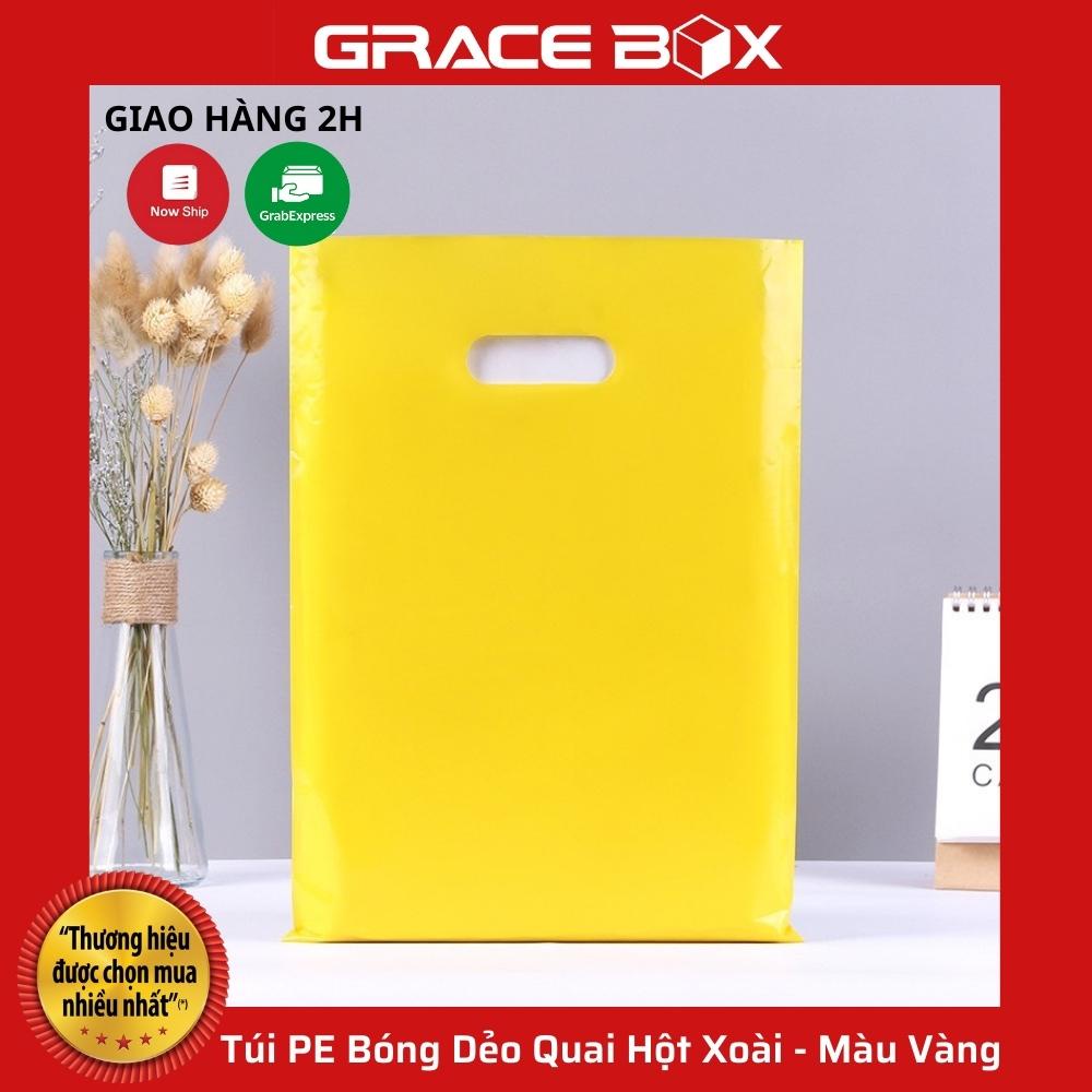 {Giá Sỉ} 1 Kg Túi PE Bóng Dẻo - Nhiều Màu - Quai Hột Xoài Đựng Phụ Kiện, Quần Áo - Siêu Thị Bao Bì Grace Box