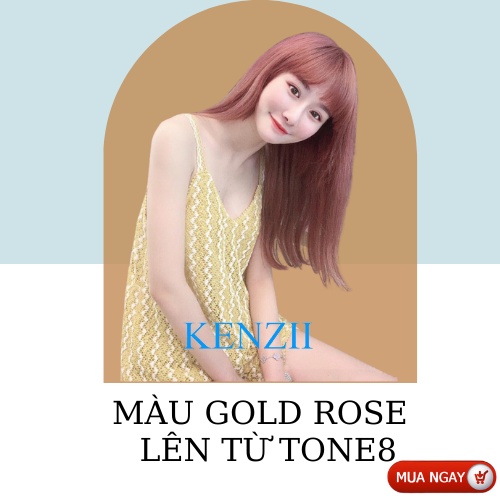 Thuốc nhuộm tóc màu GOLD ROSE lên từ tone 8 - 9 ( thuốc nhuộm tóc tại nhà )