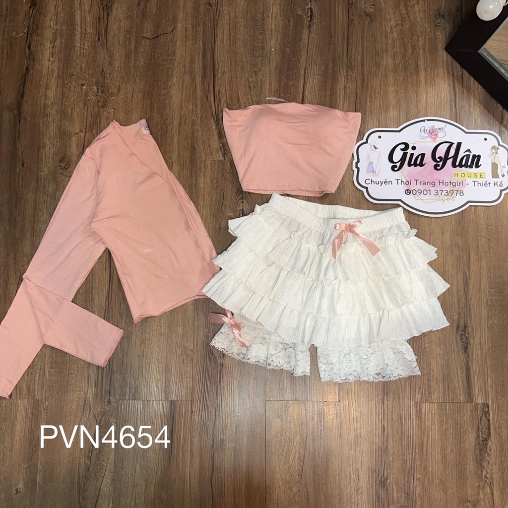 Bộ áo ống nữ quần 4 nơ