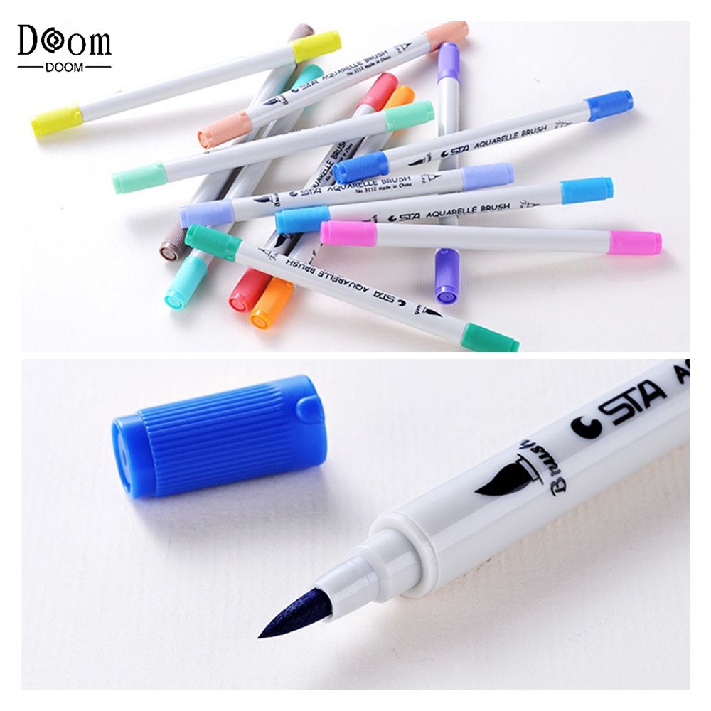 Bút đánh dấu hòa tan trong nước 2 đầu 80 màu tiện dụng