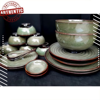 Bộ đồ ăn OANH GIA AUTHENTIC BAT TRANG - Men rêu hỏa biến cao cấp