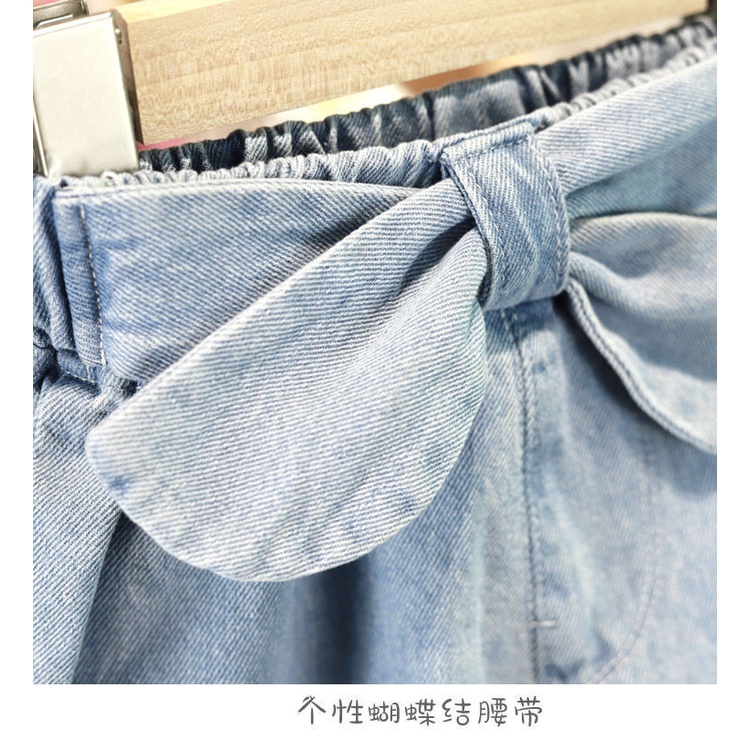 Quần Short Denim Đính Nơ Thời Trang Mùa Hè Mới 2022 Cho Bé Gái