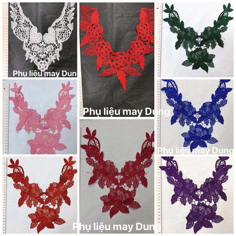 Ren cổ áo thêu hoa