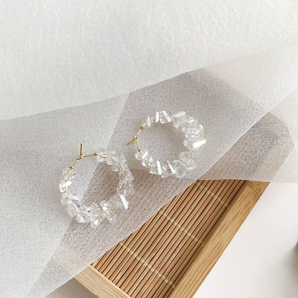 Khuyên tai dạng vòng tròn bằng acrylic mxgoods