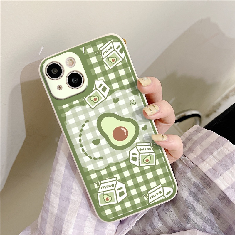 ỐP IPHONE Cao Cấp Quả Bơ dễ thương cạnh vuông Ốp Lưng Điện Thoại Iphone X XR XS 11 Pro Max 12 13 Pro Max 6S 7 8 Plus