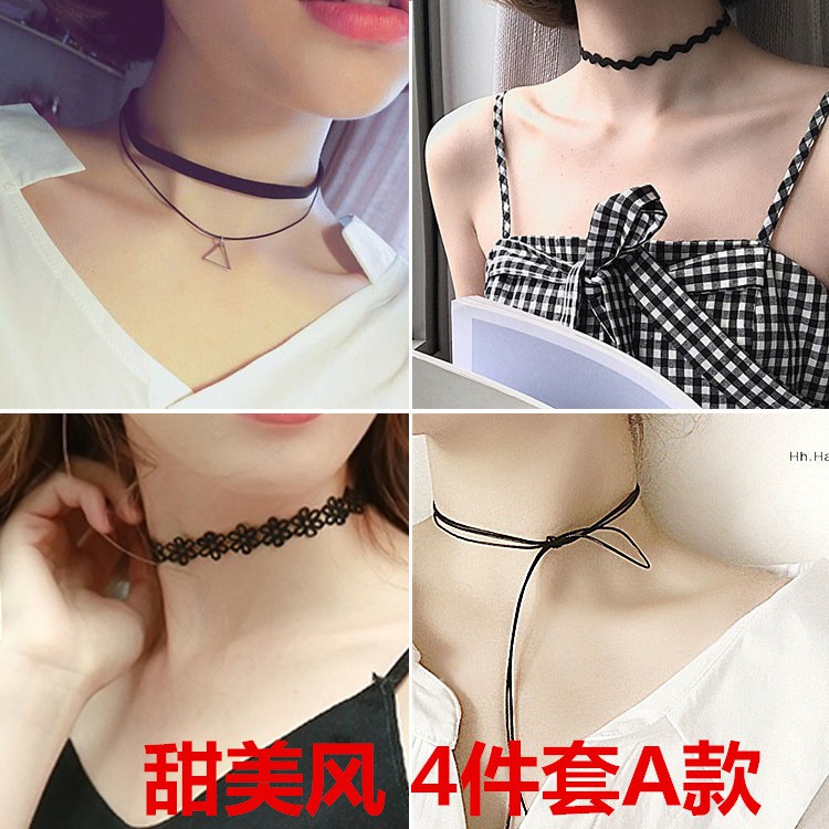 SET 4 Vòng Cổ Choker ôm sát kiêu kỳ quyến rũ và cá tính