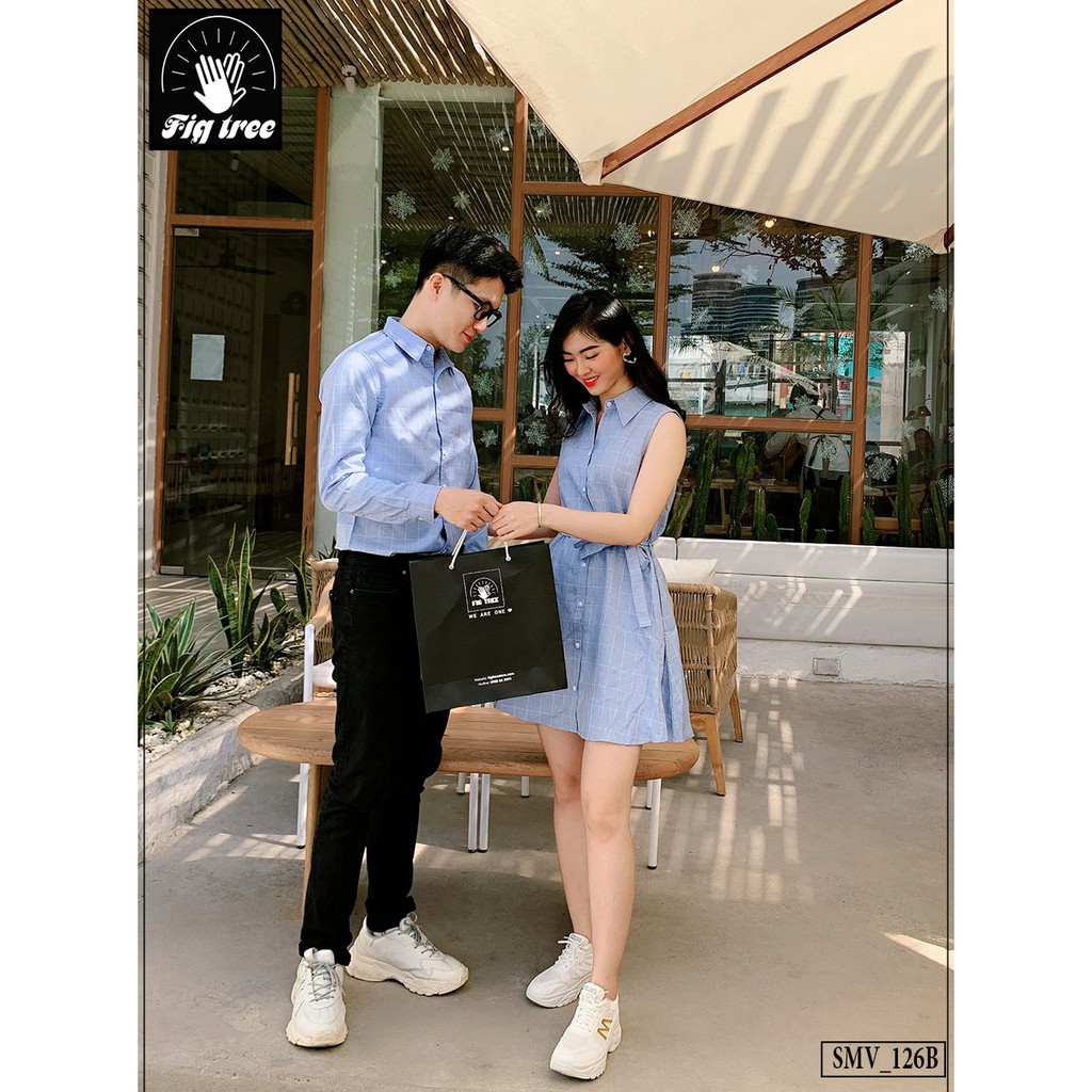 ÁO 126B siêu đáng yêu &lt;3 caro màu xanh, tươi sáng, nhẹ nhàng, chất đẹp!