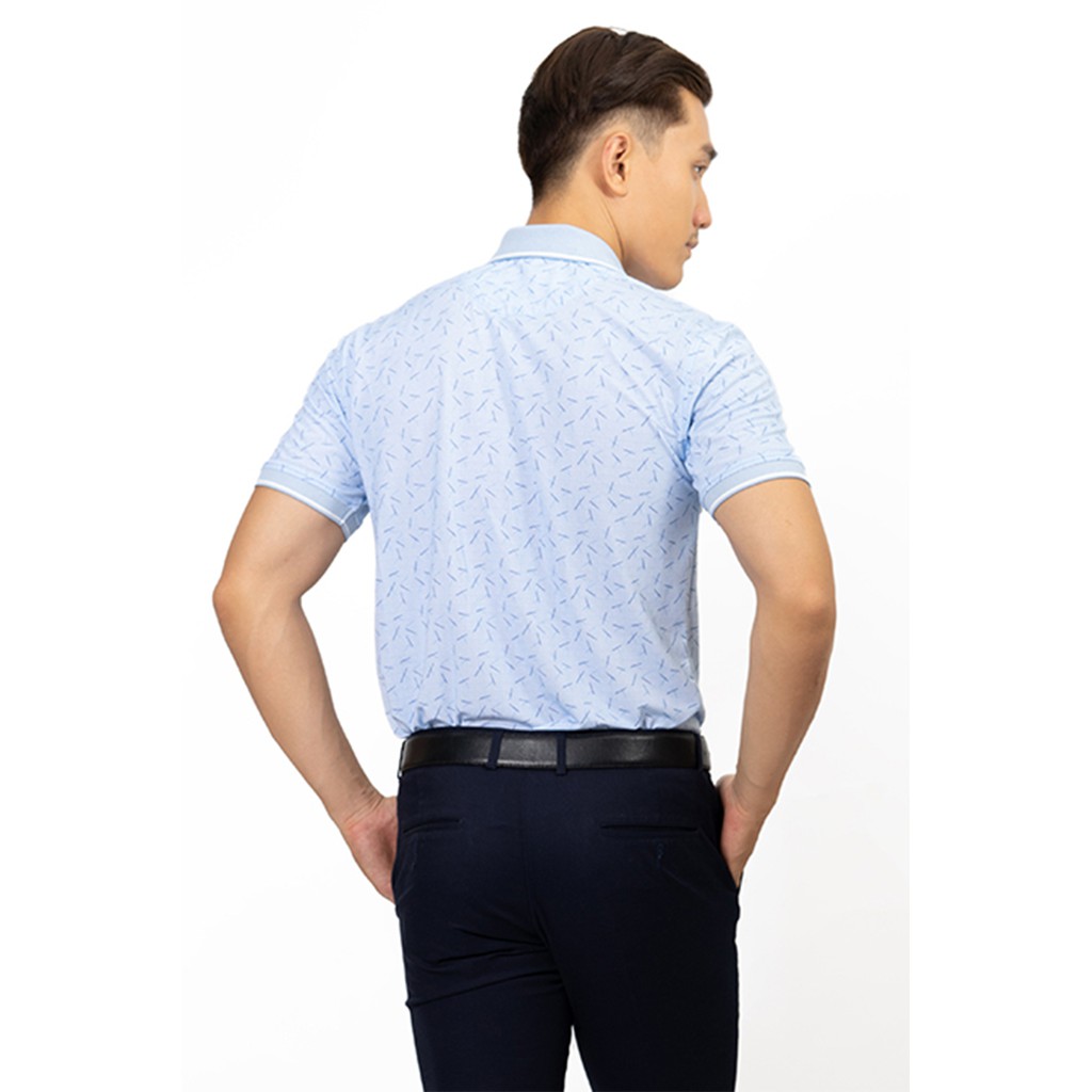 Áo Polo nam Novelty cổ bo không túi màu xanh NATMINMCLR191105N