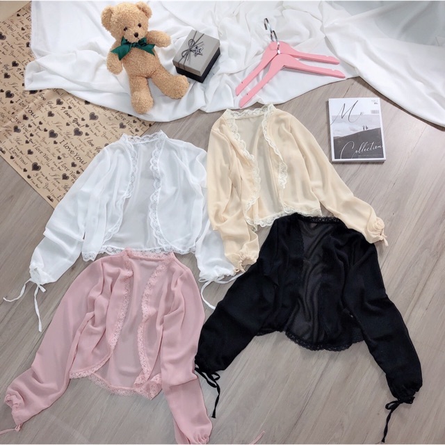 Áo khoác voan mỏng tay bồng rút sieu xinh ut