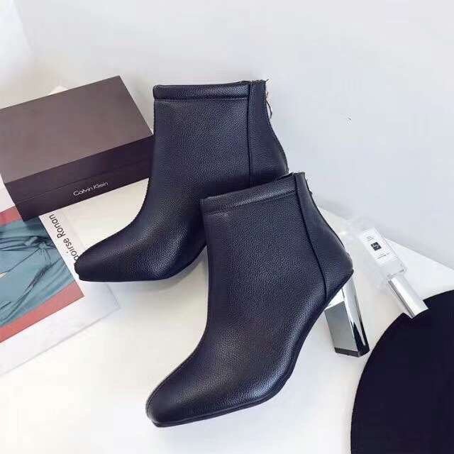 Bốt da mờ gót gương cao cấp