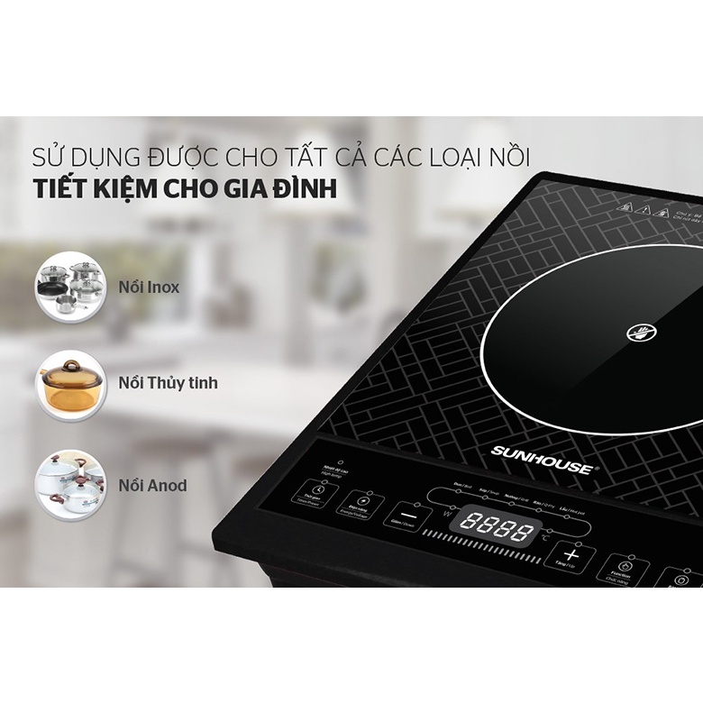 Bếp hồng ngoại Sunhouse SHD6017 - Sunhouse SHD6011 + Vỉ nướng kèm - Bảo hành 12 tháng tại hãng toàn quốc