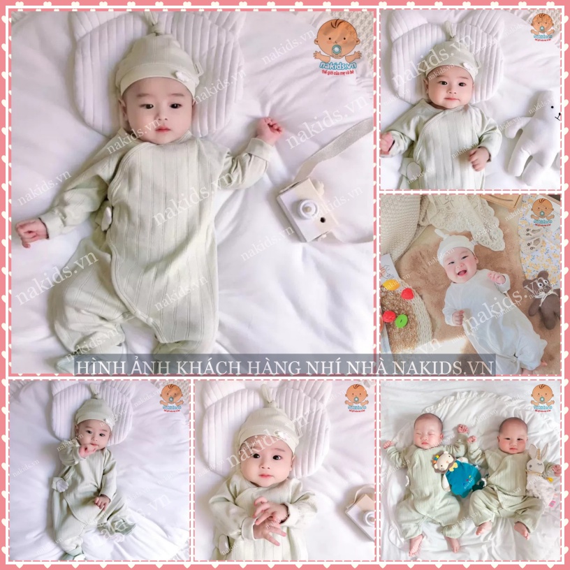Body Dài Tay Cho Bé Sơ Sinh Hàng Quảng Châu Từ 3 - 10Kg hình CÁNH TIÊN Chất Liệu 100% ORGANIC COTTON