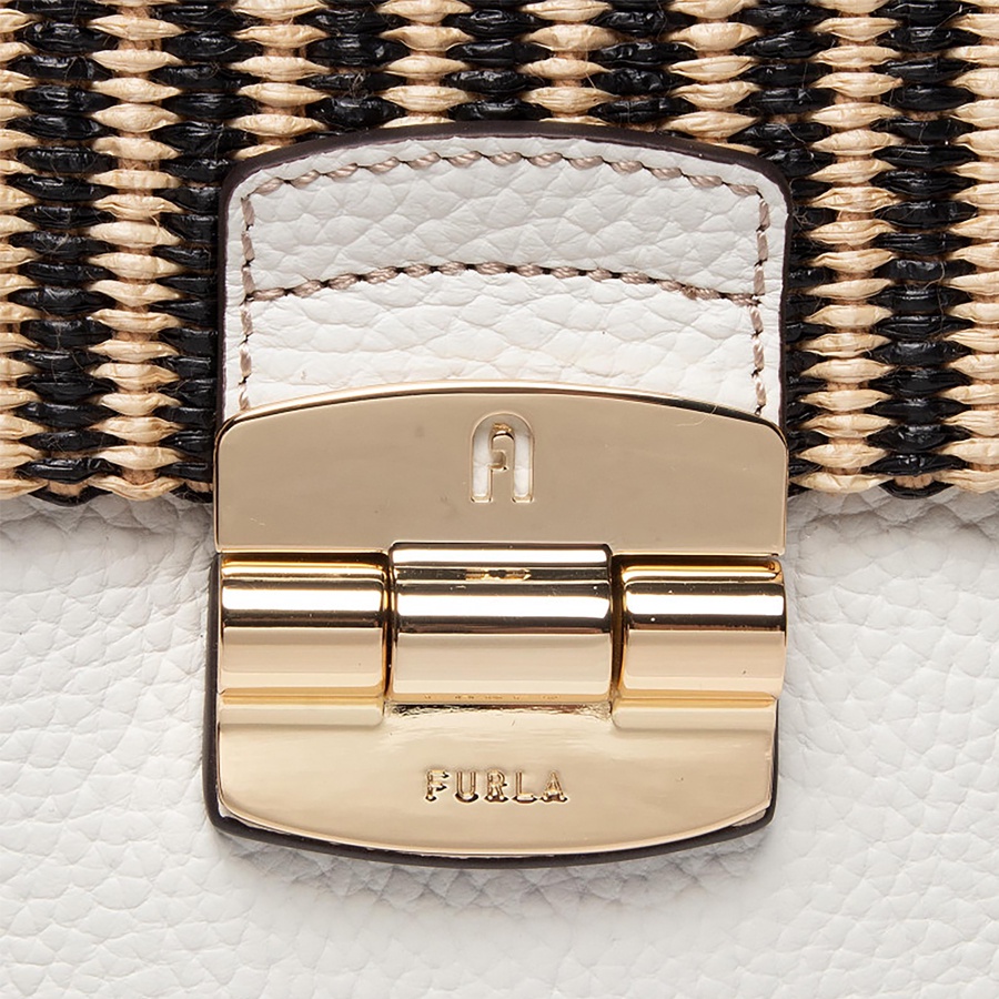 Túi Nữ FURLA Club 2 S Crossbody Tessuto Rafia Righe Vitello St Daino New Vitello Sorrento