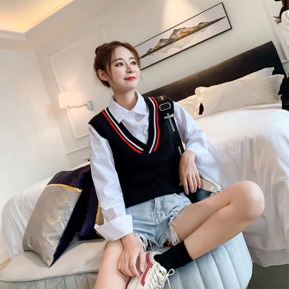 Áo gile len nữ ulzzang [QUẢNG CHÂU-VIDEO] Áo len thừng nữ dáng gile ulzzang nhập Taobao phong cách kiểu Hàn Quốc | BigBuy360 - bigbuy360.vn