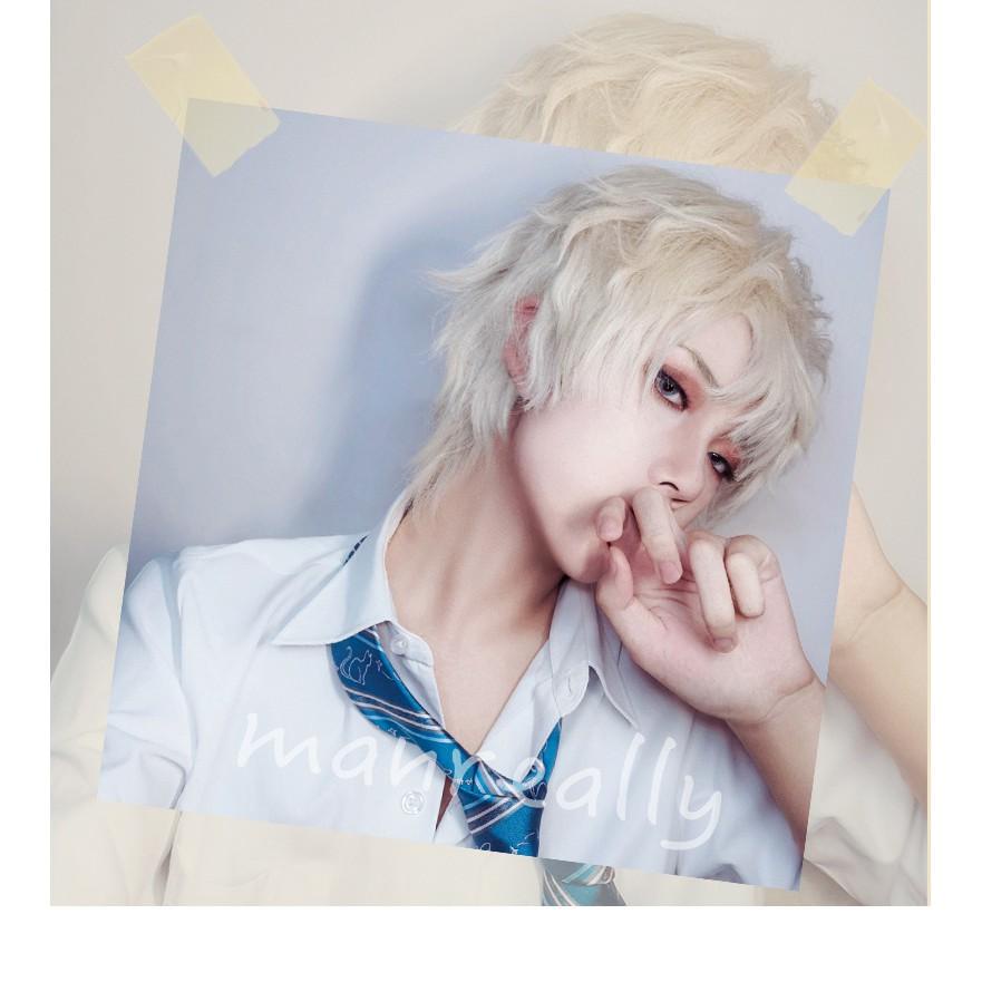 Wig/ Tóc giả nguyên đầu BẠCH KIM tóc ngắn Cosplay hóa trang Hamin