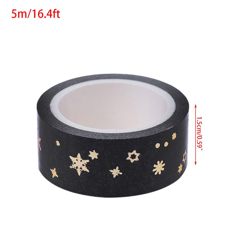 Cuộn Băng Keo Dán Trang Trí In Họa Tiết Trăng Đen 1.5cm X 5m