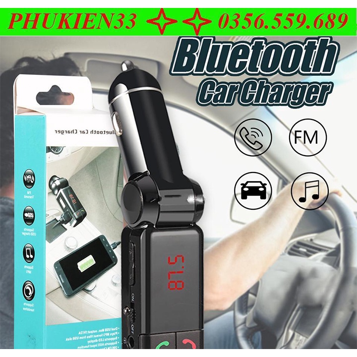 Tẩu Nghe Nhạc MP3 Bluetooth Kiêm Sạc Điện Thoại BC-06 Trên Ô Tô