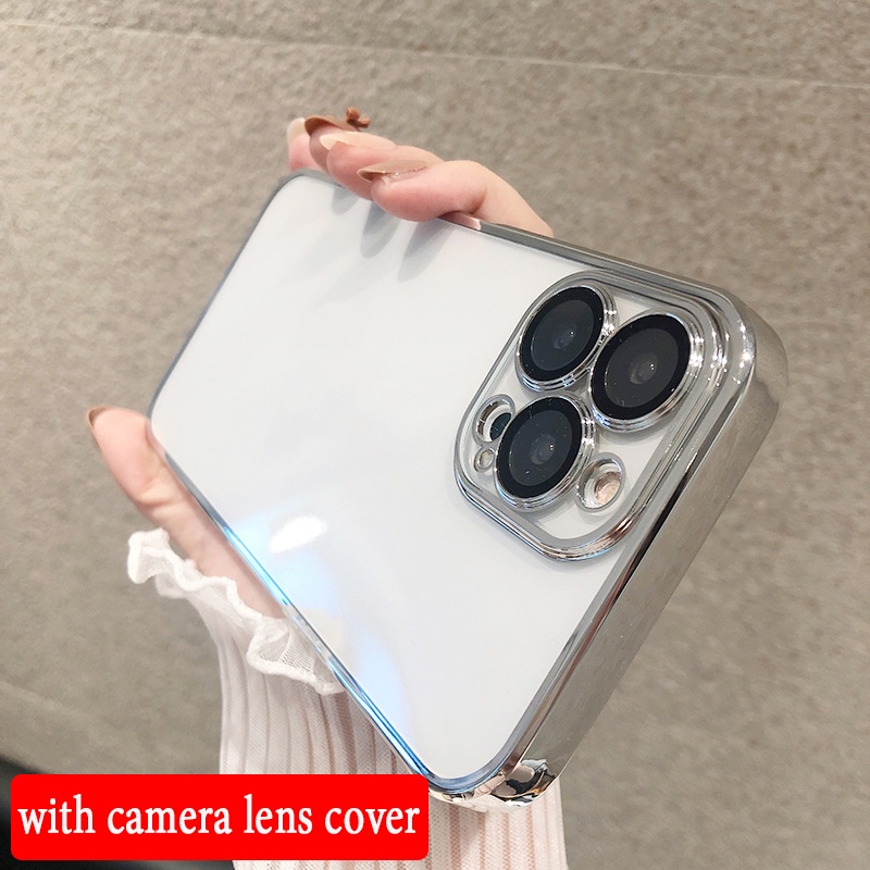 Ốp Điện Thoại Silicon Mềm Trong Suốt Viền Vuông Sang Trọng Cho iPhone 13 11 12 Pro Max Xs Max