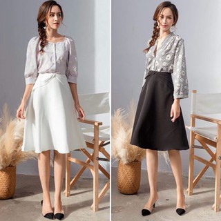 Chân váy A midi nơ cạp KOKA 21201