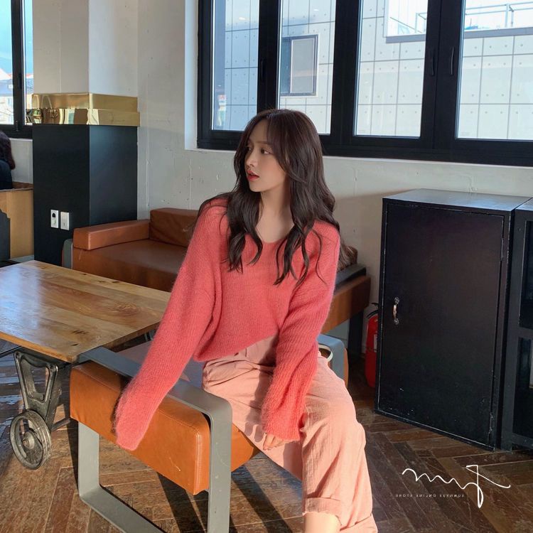 Áo Sweater Dệt Kim Mỏng Dáng Rộng Thời Trang Xuân Thu Cao Cấp