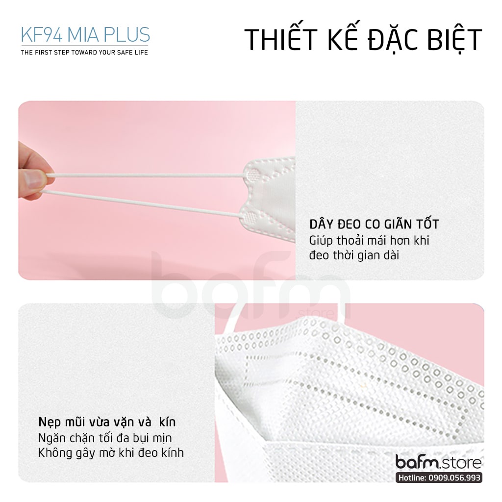 Khẩu trang KF94 Hàn Quốc Mia Plus - Đã Khử mùi thơm dịu nhẹ tại Bafm.Store