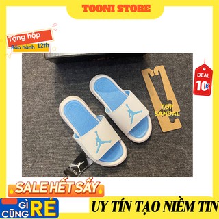 Dép Jordan Hydro Quai Ngang Bóng Rổ, Dép Quai Ngang Hydro Jd6 Nam Nữ màu trắng xanh Top Sandal