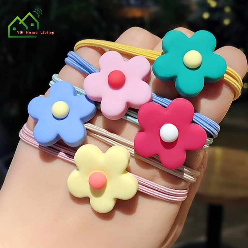 Dây buộc tóc trang trí hoa co giãn tốt dễ thương cho nữ