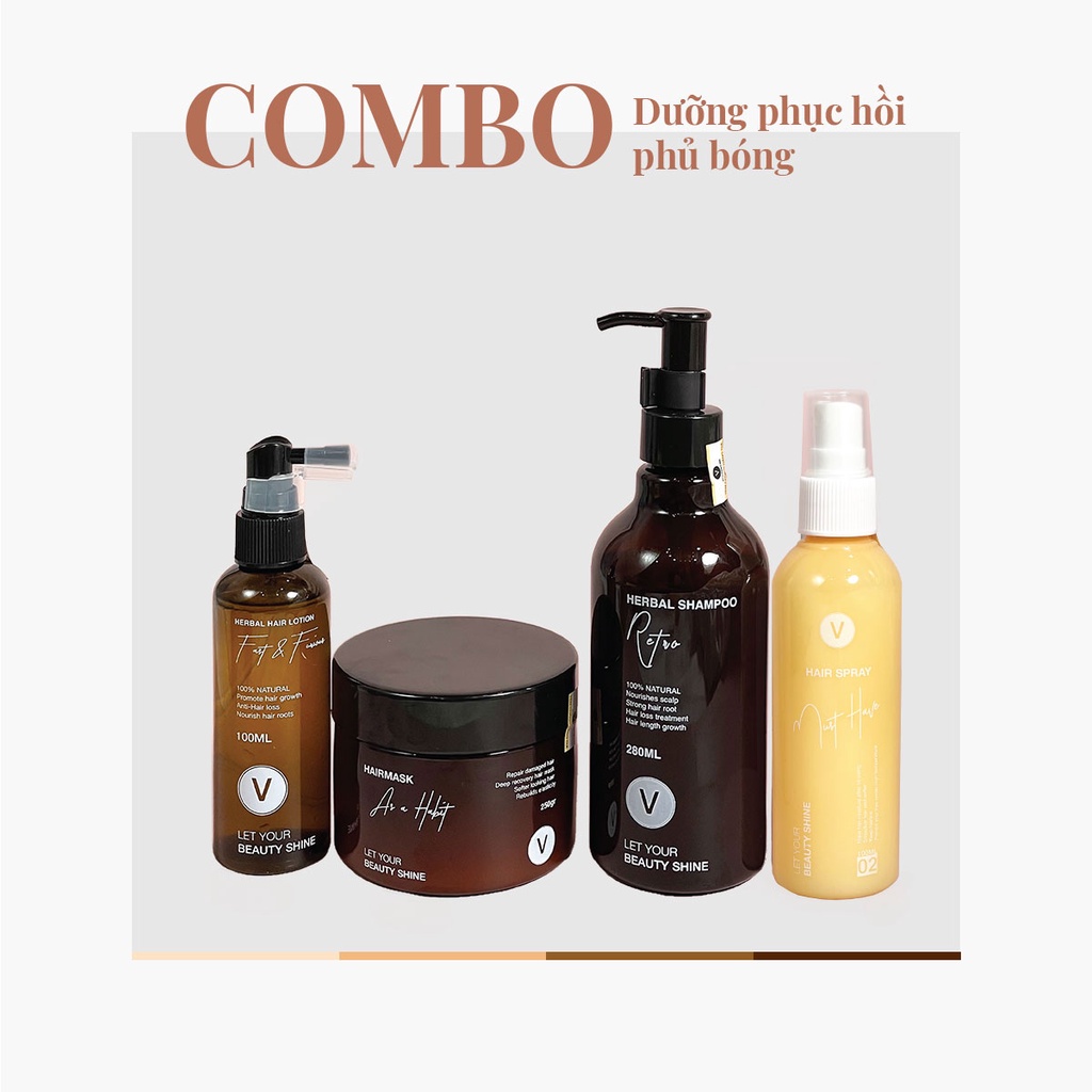 Combo 11 Phục Hồi tóc Hư tổn, Phủ Bóng tóc, cho mái tóc bóng mượt VyvyHaircare 730ml