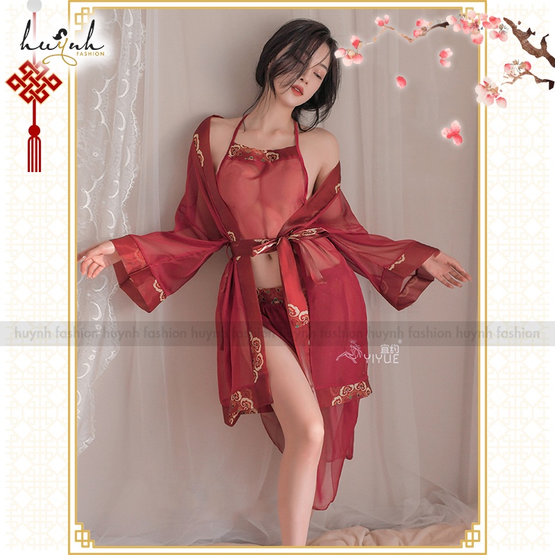 Áo Choàng Kèm Yếm Xuyên Thấu Hóa Trang Cổ Trang Trung Hoa Cao Cấp Sexy Chinese Hanfu Cosplay - CO21