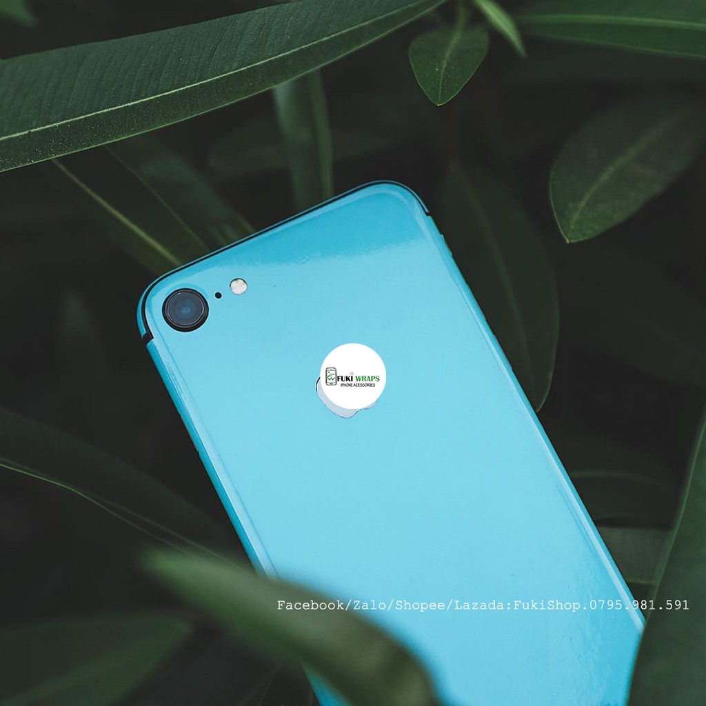 Tấm Dán Skin Glossy Light Blue Xanh FULL VIỀN Cho 5 6 7 8 6plus 7plus 8plus X XS XR XSMAX 11 PRO MAX 12 PRO MAX
