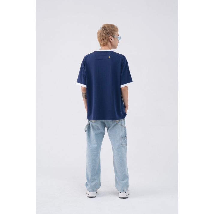 Áo Thun BOO Unisex Dáng Oversize Phối Rib Tay In Graphic Logo BOOLAAB