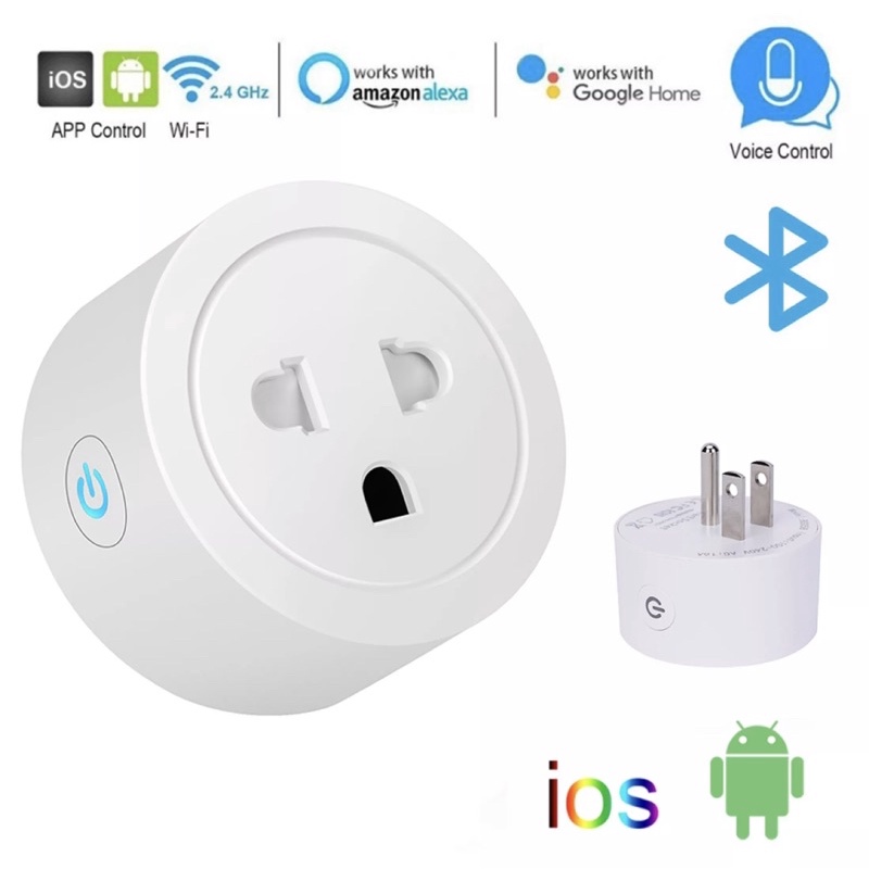 (Với Thống Kê Điện) Ổ cắm WiFi chuẩn Mỹ 3 chân 20A/10A Smart Life,work Google &amp; Alexa