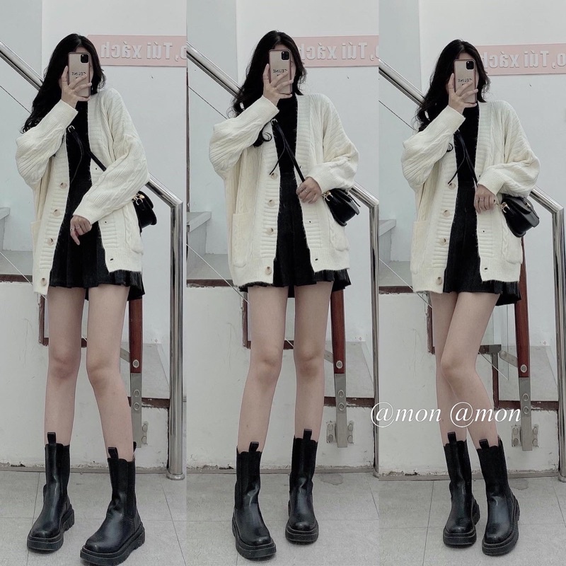 2012099 Áo cardigan len thừng - áo len thừng - cardigan len thời trang ulzzang freesize nhiều màu
