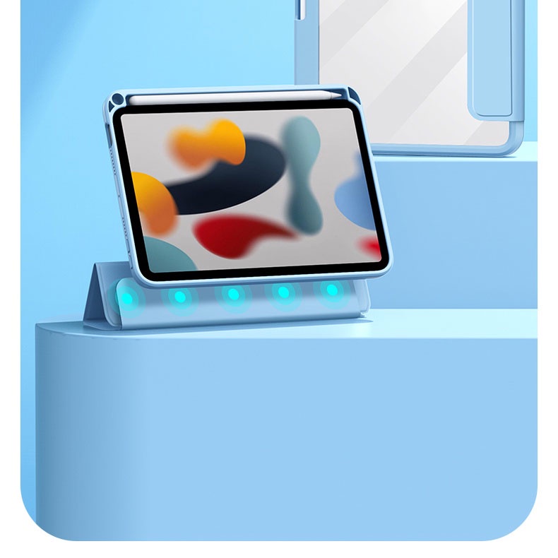 Ốp Máy Tính Bảng Da Acrylic Trong Suốt Chia Ngăn Nam Châm Cho iPad 7 8 9 10.2 inch Mini 6 Air4 10.9 Air 5 2022 Pro 11 inch